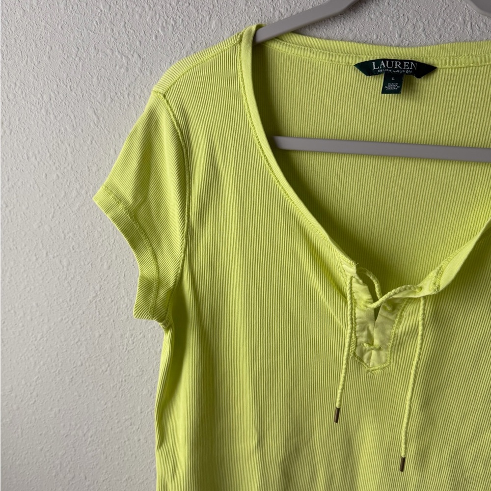 Ralph Lauren Neon Lace-Up Tee - Picture 6 of 9